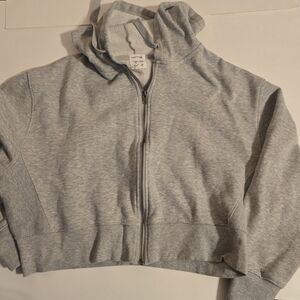 Hippie Rose Gray Zip-Up Hoodie